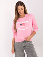 Różowa damska bluza bez kaptura RUE PARIS 