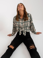 Hurtownia Beżowa koszula damska w kratę