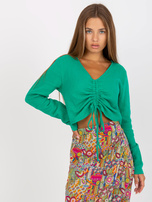 Zielona muślinowa bluzka na co dzień ze ściągaczem SUBLEVEL