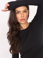 Czarna damska bluzka z długim rękawem