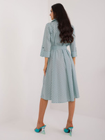 Hurt Miętowa sukienka koszulowa z rękawem 3/4