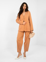 Ceglasta jeansowa marynarka od kompletu RUE PARIS 