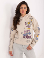 Beige hooded sweatshirt SUBLEVEL.