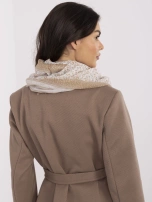 Beżowa damska chusta z frędzlami 