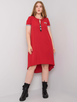 Červené šaty plus size z bavlny Viana.