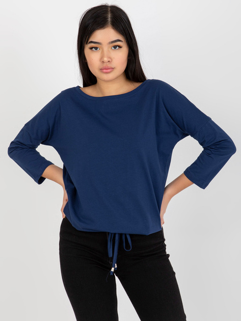 Hurt Granatowa codzienna bluzka basic z bawełny Fiona