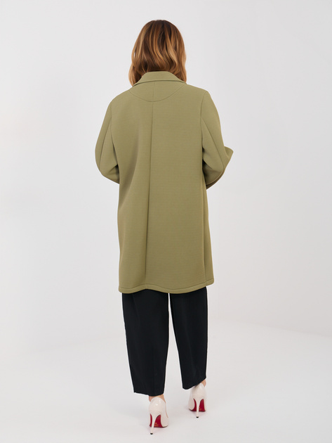 Khaki piankowy płaszcz z broszką RUE PARIS