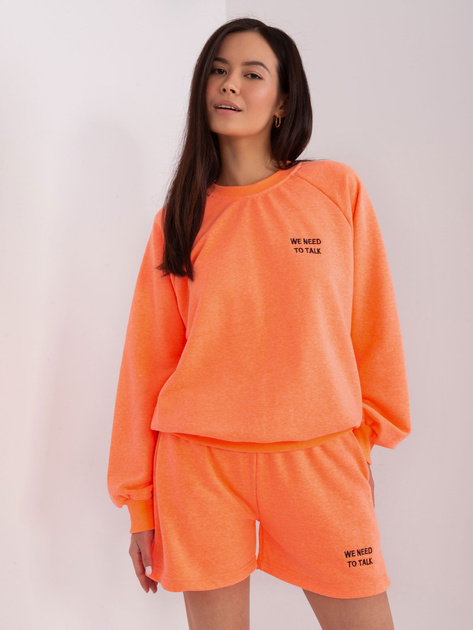 Hurt Fluo pomarańczowy komplet dresowy z szortami