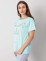 Miętowy t-shirt z nadrukiem Aosta