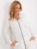 Hurtownia Ecru długa bluza rozpinana z bawełny