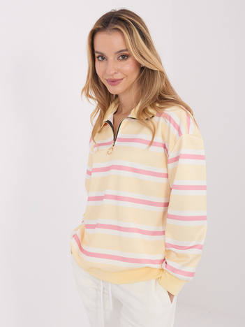 Jasnożółta damska bluza typu polo