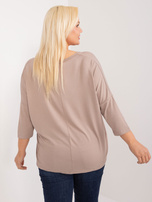 Hurtowna Ciemnobeżowa bluzka plus size z wiskozy