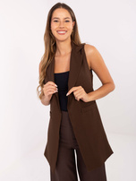 Brązowa garniturowa kamizelka damska RUE PARIS