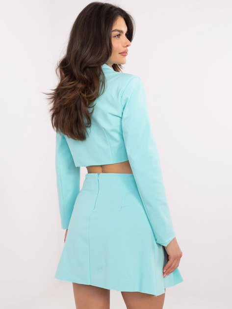 Hurt Miętowa krótka marynarka z dwurzędowym zapięciem