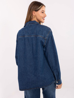 Ciemnoniebieska jeansowa kurtka z kołnierzykiem SUBLEVEL