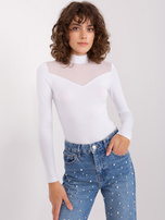 Hurtownia Biała bluzka longsleeve basic z wiskozy BASIC FEEL GOOD