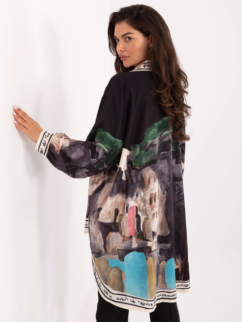 Czarna damska koszula z dłuższym tyłem RUE PARIS