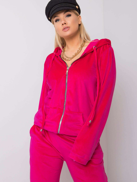 Różowy welurowy komplet plus size Michell