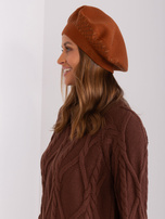 Hurt Jasnobrązowy dzianinowy beret