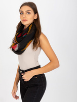 Hurtownia Czarna damska chusta komin z printami 