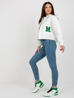 Hurtownia Ecru pikowana kurtka przejściowa z naszywką