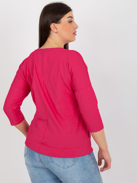 Hurtownia Fuksjowa damska bluzka plus size z printem