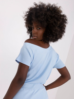 Hurt Jasnoniebieska bluzka basic z krótkim rękawem