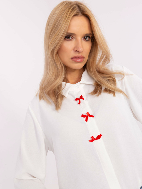 Hurt Ecru elegancka koszula damska z kołnierzykiem