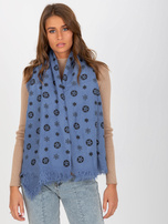 Hurtownia Ciemnoniebieski wzorzysty szal damski