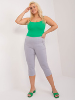 Hurt Jasnoszare spodnie 3/4 plus size z rozcięciami