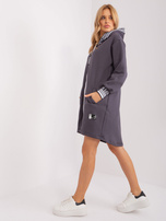 Hurtownia Grafitowa bawełniana bluza rozpinana  