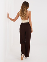 Czekoladowe dresowe spodnie z kieszeniami RUE PARIS 