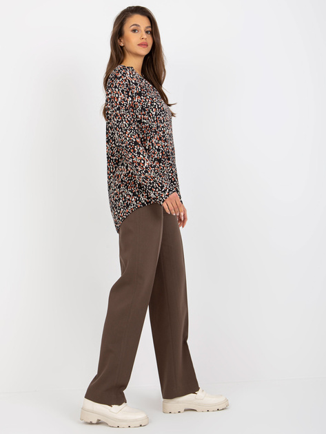 Hurt Czarna bluzka z nadrukiem i dekoltem V SUBLEVEL