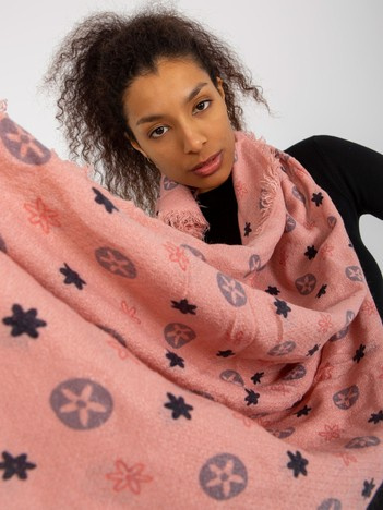 Online-Großhandel: Schmutzrosa Damen-Schal mit Druck.