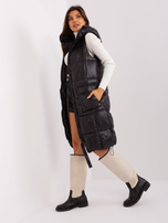 Hurt Czarna długa kamizelka z kapturem SUBLEVEL 