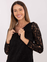 Czarna koronkowa sukienka z podszewką 