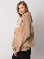 Tmavě béžová zateplená oversized mikina s kapucí Alice.