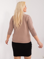 Hurt Ciemnobeżowa bluzka plus size z rękawem 3/4