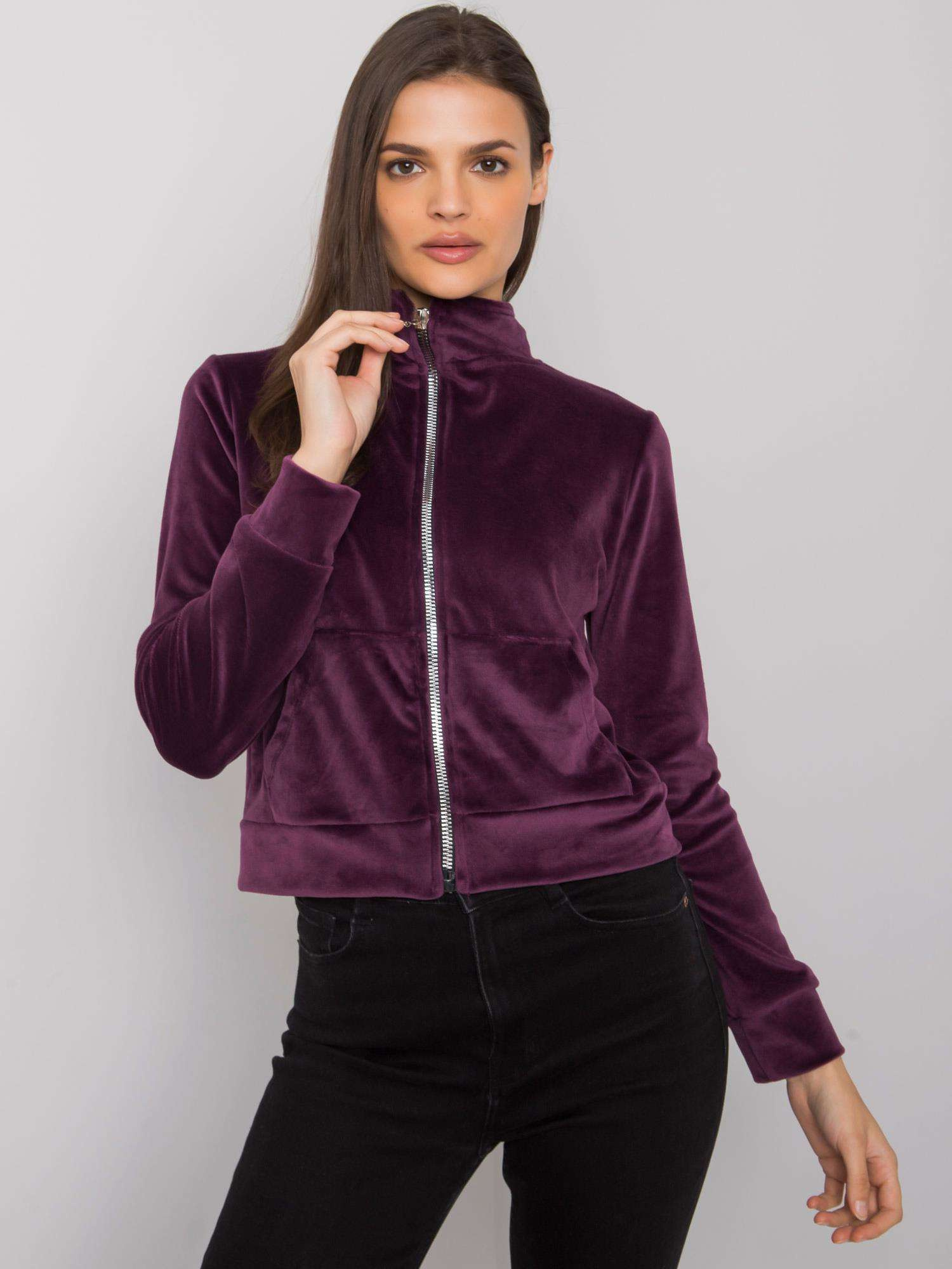 Tamsiai violetinė veliūrinė striukė Charley RUE PARIS.