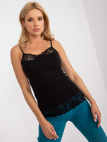 Czarny top z bawełny na ramiączkach