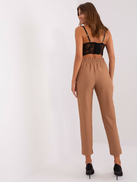 Hurt Brązowe eleganckie spodnie z kieszeniami OCH BELLA