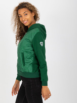 Hurt Ciemnozielona pikowana bluza bomberka z bawełny RUE PARIS