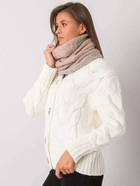 Różowy szalik damski ze złotą nicią