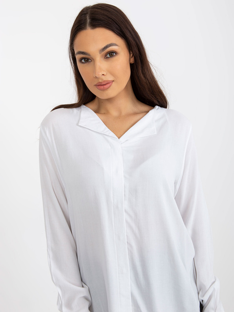 Hurt Biała damska bluzka koszulowa z dekoltem V SUBLEVEL