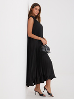 Czarna plisowana sukienka z falbaną RUE PARIS 