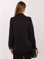 Czarna elegancka marynarka z koronką