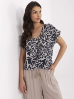 Granatowa letnia bluzka z wiskozy SUBLEVEL 