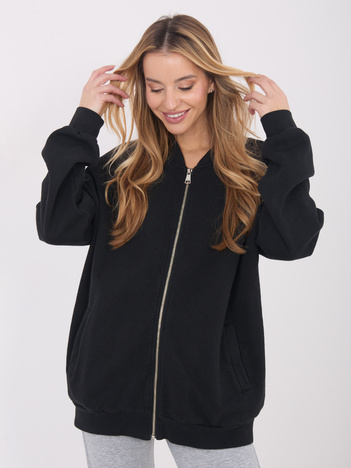 Czarna rozpinana bluza o kroju bomberki