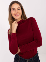 Bordowa bluzka z długim rękawem RUE PARIS 