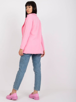 Jasnoróżowa dresowa marynarka z kieszeniami RUE PARIS 